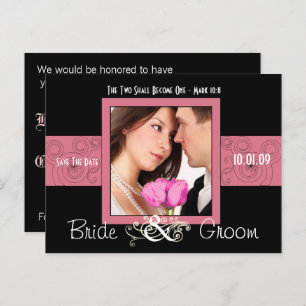 Cartão Postal De Anúncio Salve a data com sua foto