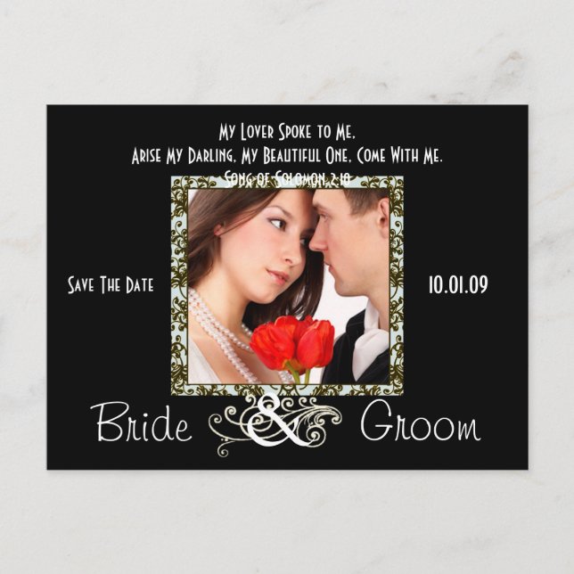 Cartão Postal De Anúncio Salve a data com sua foto (Frente)