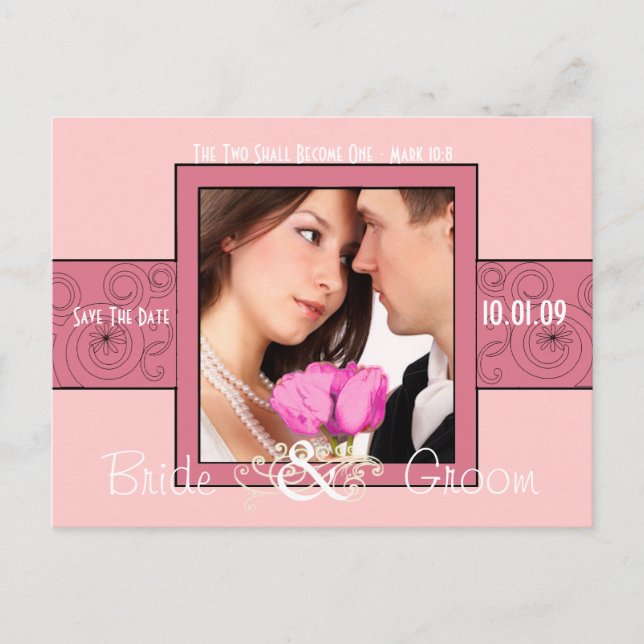 Cartão Postal De Anúncio Salve a data com sua foto (Frente)