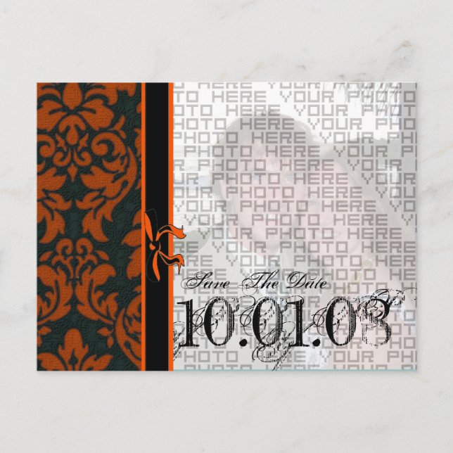 Cartão Postal De Anúncio Salve a data com sua foto (Frente)