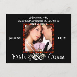 Cartão Postal De Anúncio Salve a data com sua foto