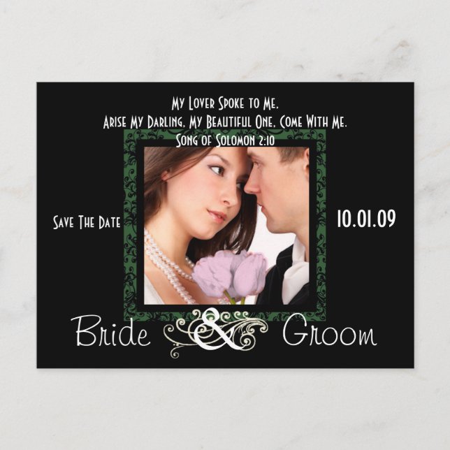 Cartão Postal De Anúncio Salve a data com sua foto (Frente)