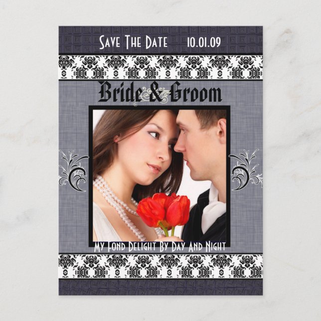 Cartão Postal De Anúncio Salve a data com sua foto (Frente)