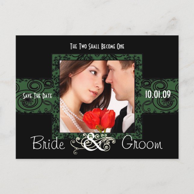 Cartão Postal De Anúncio Salve a data com sua foto (Frente)