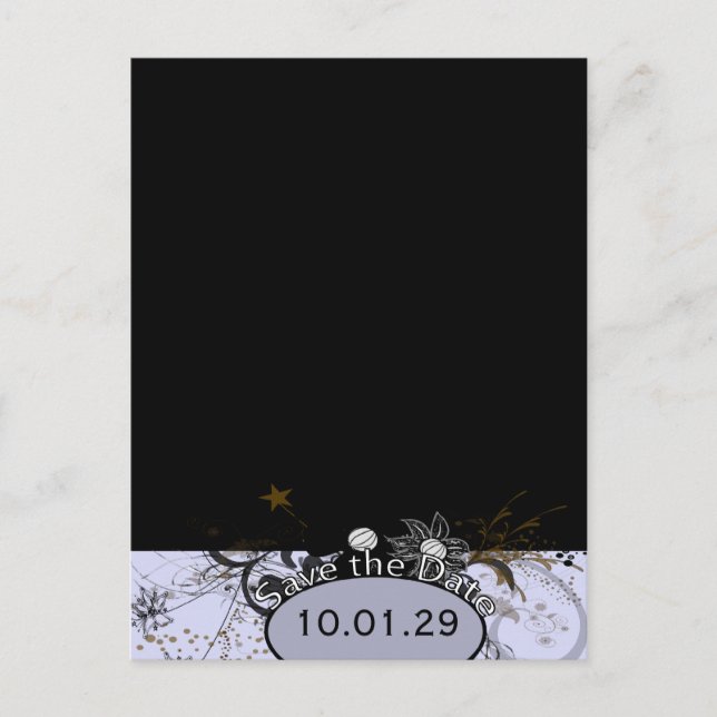 Cartão Postal De Anúncio Salve a data com sua foto - Lavanda (Frente)