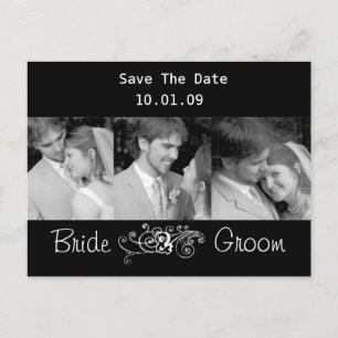 Cartão Postal De Anúncio Salve a data com suas fotos