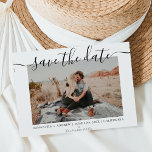 Cartão Postal De Anúncio Salve a data da fotografia de tipografia quic mode<br><div class="desc">Salve a data da fotografia de tipografia quic moderna</div>