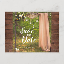 Cartão Postal De Anúncio Salve a data do casamento entre o Pêssego de Madei
