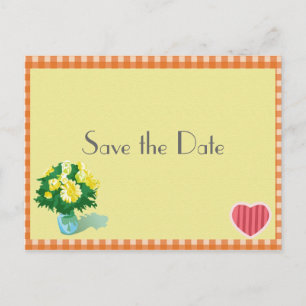 Cartão Postal De Anúncio Salve a data do casamento estilo country