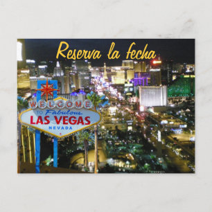 Cartão Postal De Anúncio Salve a data em Las Vegas Espanhol