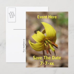 Cartão Postal De Anúncio Salve A Data Flor De Lírio De Truta Selvagem
