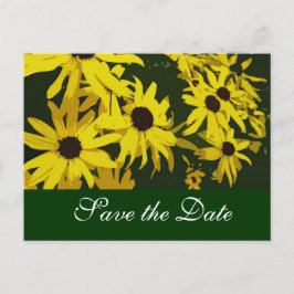 Cartão Postal De Anúncio Salve a Data, flores de margarida amarelas