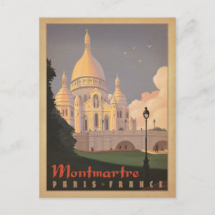 Cartão Postal De Anúncio Salve a Data   Montmartre - Paris, França
