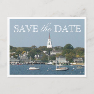 Cartão Postal De Anúncio Salve a data Nantucket Wedding Transquil Harbor