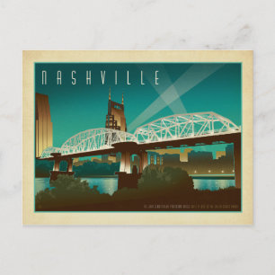 Cartão Postal De Anúncio Salve a Data   Nashville, TN - Ponte Shelby St.