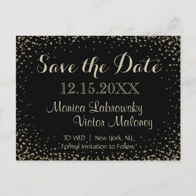 Cartão Postal De Anúncio Salve a Data | Noite Estrelada (Frente)