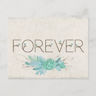 Cartão Postal De Anúncio Salve a Data para sempre para o casamento