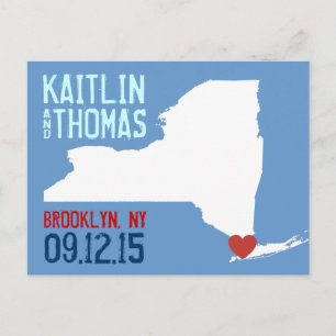 Cartão Postal De Anúncio Salve a Data - Personalizável - Nova York