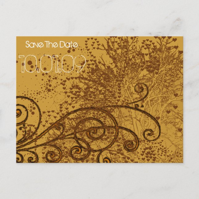 Cartão Postal De Anúncio Salve a Data - Redemoinhos da Árvore - (Frente)