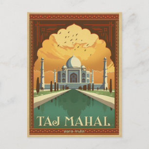 Cartão Postal De Anúncio Salve a Data   Taj Mahal, Índia