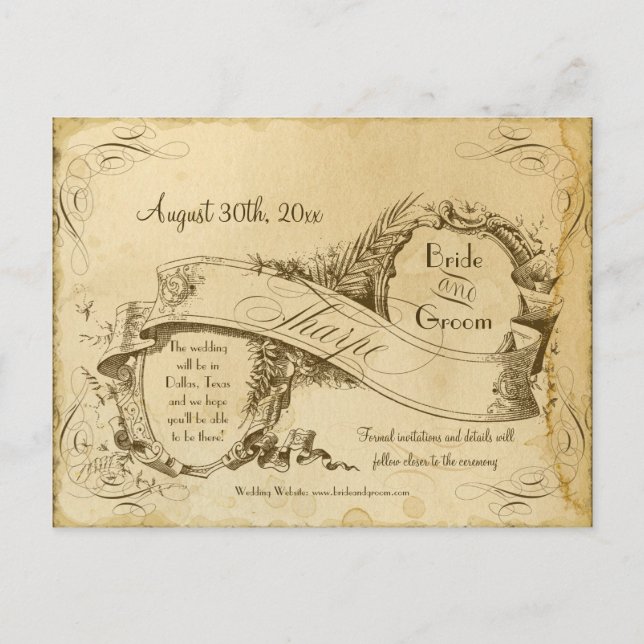 Cartão Postal De Anúncio Salve a data - Tea Stainage Tharpe 3 (Frente)