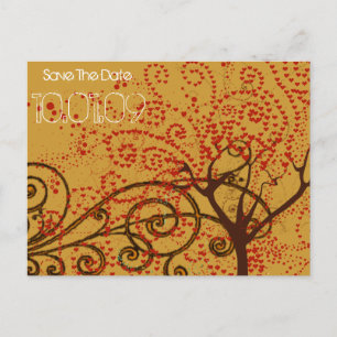 Cartão Postal De Anúncio Salve a Data - Tree Swirls -