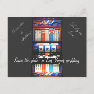 Cartão Postal De Anúncio Salve a Máquina de Slot de Casamento de Las Vegas