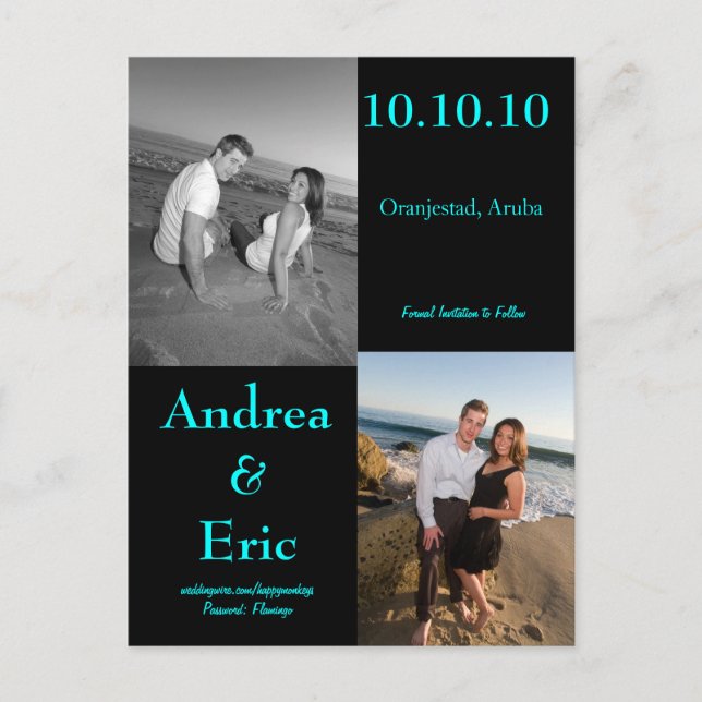 Cartão Postal De Anúncio Salve as Datas (Frente)