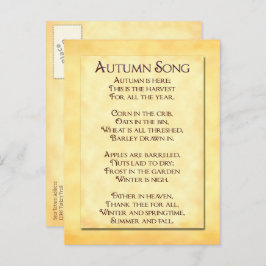 Cartão Postal De Anúncio Salve o Cartão-Poema de Ação de Graças