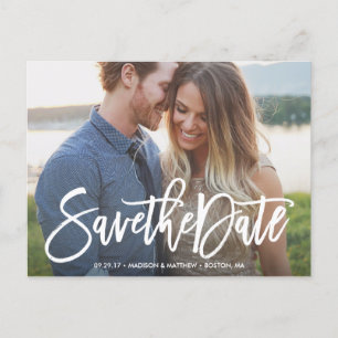 Cartão Postal De Anúncio Salve o Cartão-Postal de Data Bruto