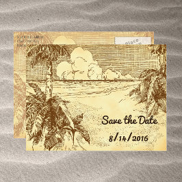 Cartão Postal De Anúncio Salve o Cartão-postal Vintage Beach personalizado