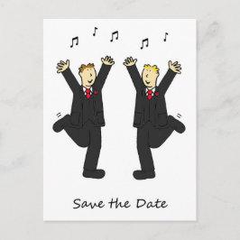 Cartão Postal De Anúncio Salve o Casal masculino dançante