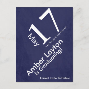 Cartão Postal De Anúncio Salve o Dia da Formatura Moderno