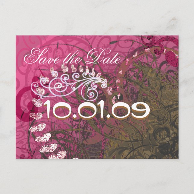 Cartão Postal De Anúncio Salve O Dia Rasberry Corações - - (Frente)