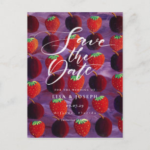 Cartão Postal De Anúncio Salve o Dia Script País de Frutas Vermelhas