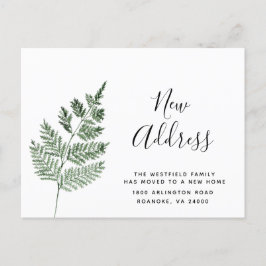 Cartão Postal De Anúncio Samambaia Verde Nova Morada Botânica Simples Mudan