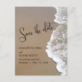 Cartão Postal De Anúncio Sand & Foam Beach Casamento Salve a Data