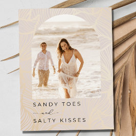 Cartão Postal De Anúncio Sandy Toes Arch Photo Beach Casamento Salve a data
