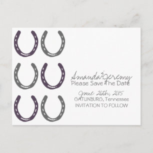 Cartão Postal De Anúncio Sapatos De Cavalo Equestres, Salvem A Data