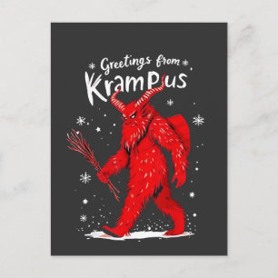 Cartão Postal De Anúncio Saudação do Krampus Natal