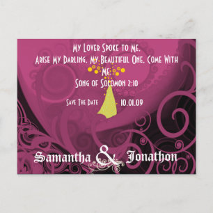 Cartão Postal De Anúncio Save The Date Elegante Cala Lily
