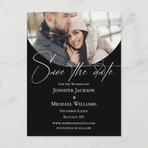 Cartão Postal De Anúncio script de assinatura fotografia arch a preto salva