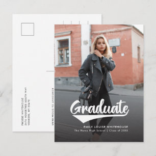Cartão Postal De Anúncio Script de Foto Moderno de Formatura 2026