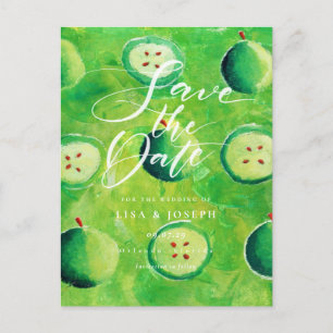 Cartão Postal De Anúncio Script de País do Apple Orchard Salvar a Data