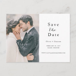 Cartão Postal De Anúncio Script Foto Salve a Data