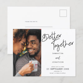 Cartão Postal De Anúncio Script Fotográfico Melhor Junto Salve A Data