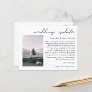 Cartão Postal De Anúncio Script Moderno de Atualização de Foto do Postponem