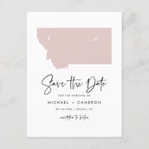 Cartão Postal De Anúncio Script Moderno de Mapa de Montana Cor-de-Rosa Blus