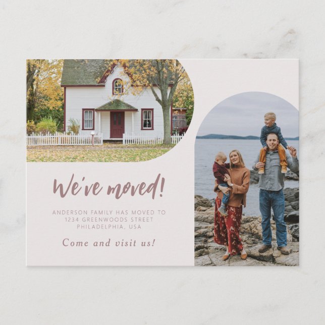 Cartão Postal De Anúncio Script Moderno Foto de Dois Arcos que Movemos Past (Frente)