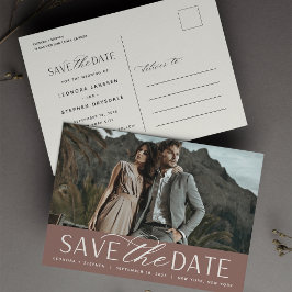 Cartão Postal De Anúncio Script Suave | Foto: Casamento Salvar a Data